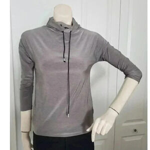 Women's Mango Stretch Shiny Grey Sweater Cowl neck SMALL